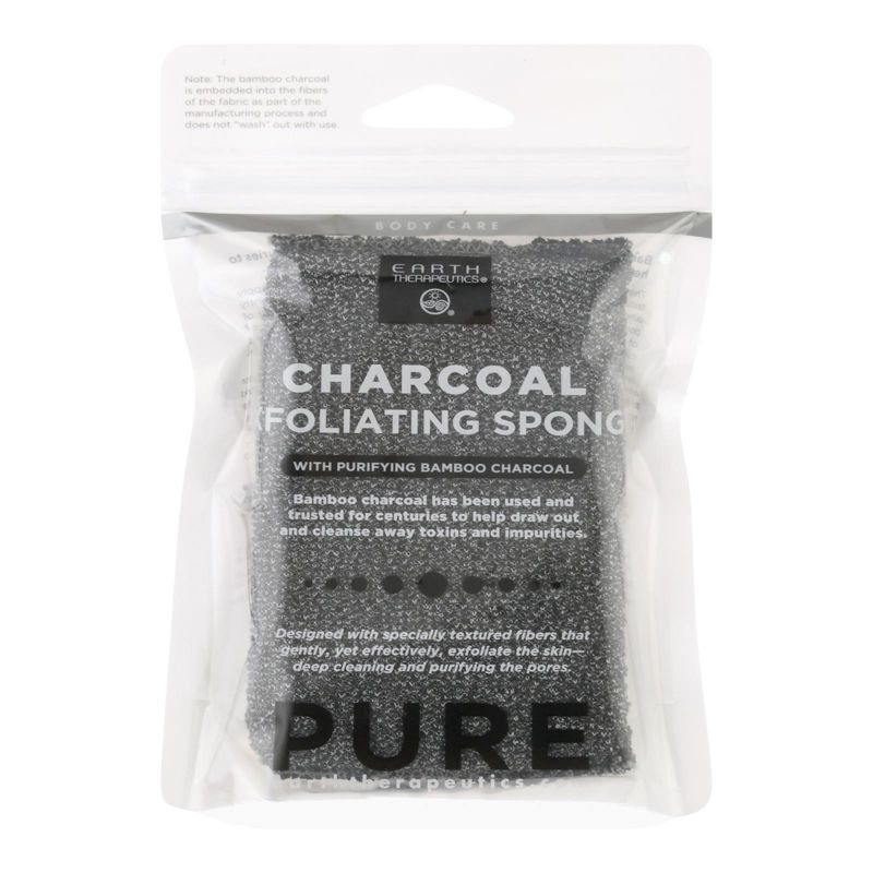 Earth Therapeutics Charcoal Exfoliating Sponge - 1 ct, 1 of 2