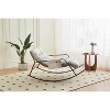 Rocking Chair with Extra-Wide Technical leather Upholstered Gliding Chair Boucle Reclining Chair - 3 of 4