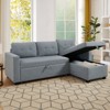 FONTOI Pull-out Sofa Bed, Convertible Sleeper with with Storage Chaise and Back Cushions, L-shaped Sofa for Living Room Home, Gray, 81.5"*33.75"*52" - 4 of 4