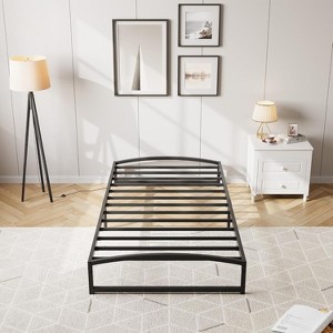 All Sizes Heavy Duty Metal Platform Bed Frame Low Profile No Box Spring Needed Noise Free Easy Assembly - 1 of 4