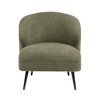 Boucle Upholstery Luxury Accent Chair with High-Density Foam, Attached Cushions - 2 of 4