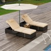 Patio Chaise Lounge Chair, Positions Adjustable Wicker Outdoor Lounge Chairs with Side Table for Poolside, Deck - 2 of 4