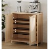 Jojoka Sideboard Buffet Cabinet with 2 Rattan Decorated Doors and Adjustable Shelves for Living Room - 2 of 4