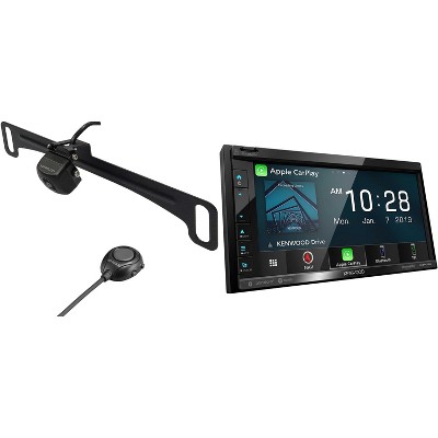 Kenwood DNR476S Digital Multimedia/Navigation Receiver with CMOS-320LP Multi-Angle Rear View Camera with License Plate Mounting