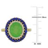 EVERLY JEWELRY | Yellow Plated Sterling Silver 3.73 CT TGW dyed Green Jade and lapis and Created White Sapphire Fashion Ring - 4 of 4