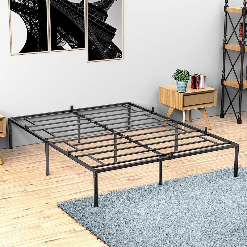 Whizmax Queen Metal Platform Bed Frame with Sturdy Steel Bed Slats, No Box Spring Needed, Black, 1 of 9