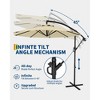 10 FT Patio Cantilever Umbrella, Outdoor Offset Umbrella with Easy Tilt Adjustment, 8 Ribs, UV Protection for Backyard, Lawn, Garden and Poolside - 3 of 4