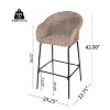 Christopher Knight Home Karin Outdoor Rattan Weave Metal Bar Stools with Backrest (Set of 2) - 3 of 4