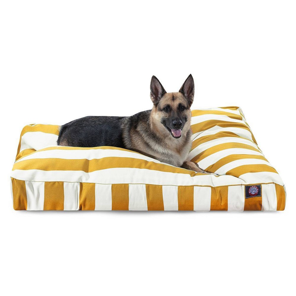 Photos - Bed & Furniture Majestic Pet Vertical Stripe Rectangle Dog Bed - Yellow - Extra Large - XL 