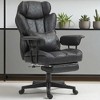 Mshliw Big and Tall 400LBS Executive Office Chair with Footrest, Microfiber Wide Seat, Lumbar Pillow, Reclining Back and Swivel Wheels - 3 of 4