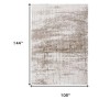 HomeRoots 9' X 13' Gray and Beige Abstract Non Skid Area Rug - 3 of 4