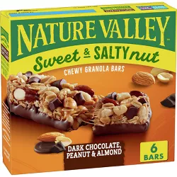 Nature Valley Sweet & Salty Dark Chocolate-Peanut & Almond Granola Bars - 7.4oz/6ct