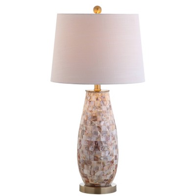 28" Jocelyn Seashell Table Lamp (Includes LED Light Bulb) White - JONATHAN Y