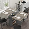 Nasitip Folding Dining Table with Drop Leaf and 2-Tier Storage, Space Saving Kitchen Table on Wheels for Small Spaces, 47.2" - 3 of 4