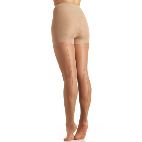 Berkshire Backseam Silky Sheer Control Top Pantyhose with Sandalfoot Toe 8011 City Beige 3X4