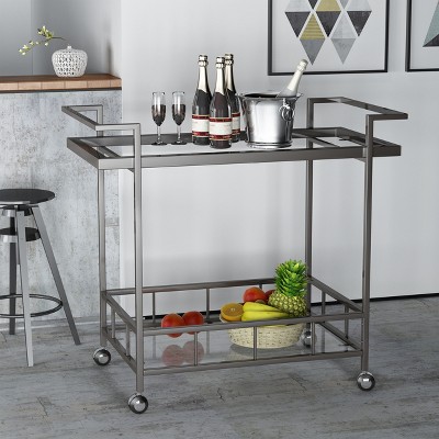 VYNXARIA BAR CART, Trolley Cart on Wheels with Storage for Living Room, Laundry,Garage,Bathroom