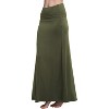 Women's Fold-Over Flare Maxi Skirt - Stylish Spandex Long Skirt for All-Day Comfort Army Green - 3 of 4