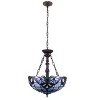 Chloe Lighting Grenville Victorian Tiffany-Style Dark Bronze 2 Light Inverted Ceiling Pendant 18" Wide - 4 of 4
