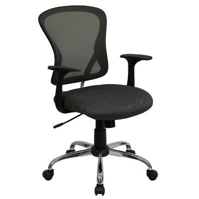 Emma And Oliver Mid-back Gray Fabric Pillow Top Ergonomic Task Office Chair  : Target