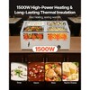 VEVOR Commercial Food Warmer, 1500W Electric Stainless Steel Steam Food Warmer with Lid, 4-Pan Fast Heating Countertop Buffet Bain Marie, Silver - 3 of 4