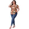 Agnes Orinda Women's Plus Size V Neck Ruffle Short Sleeve Boho Floral Casual T-Shirt - 3 of 4