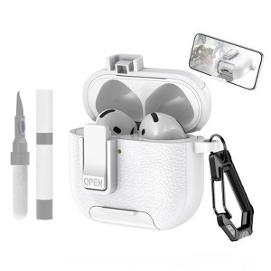 HTUTWOO AirPods Pro 2nd Lock Clip Leather Case with Carabiner and Stand Rugged, Protection Cover for AirPods Pro 2 - 1 of 4