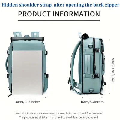 Luupatchy 18.1" Anti-Theft Travel Backpack with Separate Shoe Compartment & Convertible Duffel Design,Travel Bag for Business, Hiking, Camping
