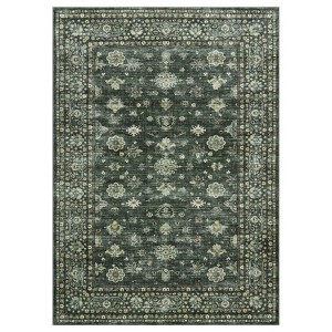 Coolmee Area Rug, Soft, Durable, Printed, Vintage Inspired, Low Pile, Non-Shedding, Easy Clean, Living Room RugBlack - 1 of 4