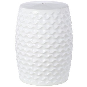 Randon Garden Stool - Indoor/Outdoor - ACS4579 - White - Safavieh - 1 of 2