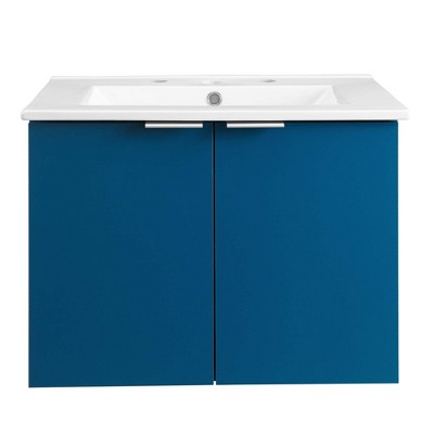 Maybelle Navy White 24" Wall-Mount Modern Bathroom Vanity