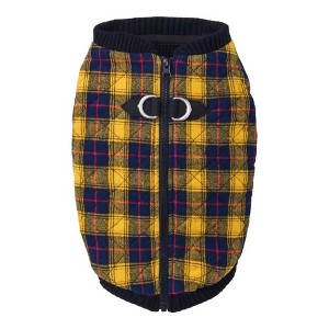 Gooby Fashion Vest Check Dog Jacket Yellow Check, X - 1 of 1