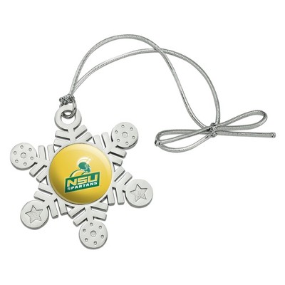 Norfolk State University Secondary Logo Metal Snowflake Christmas Tree Holiday Ornament