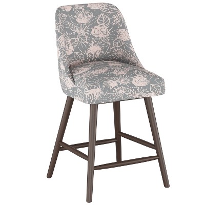 27" Geller Modern Counter Height Barstool Sketch Floral Gray Pink - Project 62™