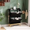Shoe Cabinet with 2 Flip Drawers - Freestanding Fluted Shoe Storage Organizer with Metal Legs, Slim Hidden Shoe Rack for Entryway Bedroom - 3 of 4