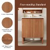 Mshliw 30" Natural Wood Bathroom Vanity with Integrated Sink, 45-Degree Handle-Free Doors, Large Storage & Soft-Close Hinges - 4 of 4