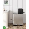 Stainless Steel Kitchen Trash Can - 60L (16 Gal) Total 2x8 Gal Bins w/Removable Baskets & Separate Lids - 2 of 4
