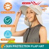 SUN CUBE Womens Sun Hat Neck Flap Cover, UV Protection Wide Brim Fishing Hiking Hat, Ponytail Foldable Summer Beach Outdoor - 2 of 4