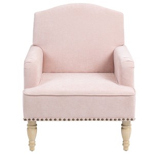 COWLOWN 30 in Sage Modern Accent Chair with Retro Wooden Legs & Nailhead Trim - 1 of 4