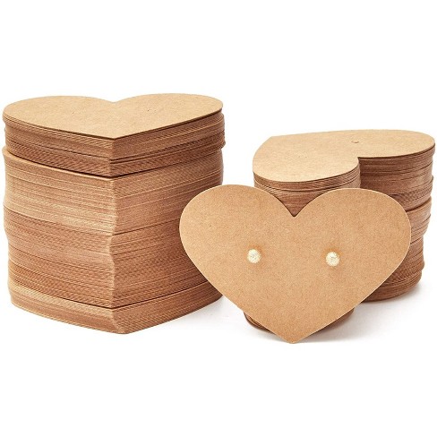 Bright Creations 300 Pieces Heart Shaped Earring Display Cards Jewelry  Holder Packaging, Blank Kraft Paper Tags For Ear Studs And Earrings : Target