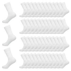 GENTLEAGU Men's Viscose Bamboo Dress Socks - Lightweight & Breathable Crew Socks, Soft & Stretchable, 48 Pairs Wholesale Bulk Pack - 1 of 4