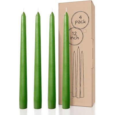 12 inch Taper Candles Set of 4 - Dripless and Smokeless Candle Unscented - Slow Burning Candle Sticks