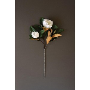 Artificial Magnolia Flowers with Leaves Spray 39"L – Lifelike Floral Stem, Set of 6 by Kalalou - 1 of 4