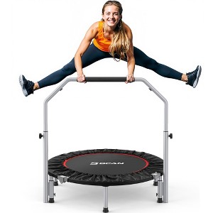 BCAN 40" Foldable Mini Trampoline Max Load 225lbs, Fitness Rebounder with Adjustable Foam Handle, Exercise Trampoline for Adults Indoor/Garden Workout - 1 of 4