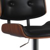 Mountclair Adjustable Barstool Black - WyndenHall: Mid-Century, Swivel, Faux Leather, Footrest, Plywood & Metal Frame - 3 of 4