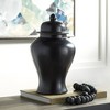 Dahlia Studios Alfano 15" High Onyx Black Ceramic Ginger Jar Urn with Lid - 2 of 4