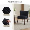 Velvet Accent Chair Set of 2, Soft Upholstered Living Room Chair with Solid Wood Legs, Armless Lounge Chair - 4 of 4