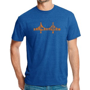 LA Pop Art Men's Premium Blend Word Art T-shirt - San Francisco Bridge - 1 of 4