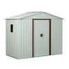 6ft x 5ft Outdoor Metal Storage Shed with Window Lockable Sliding Doors Floor Frame Waterproof Tool Storage House Spire+Window - 2 of 4
