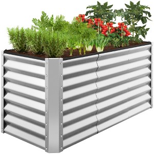 Best Choice Products 4x2x2ft Outdoor Metal Raised Garden Bed, Planter Box for Vegetables, Flowers - 1 of 4