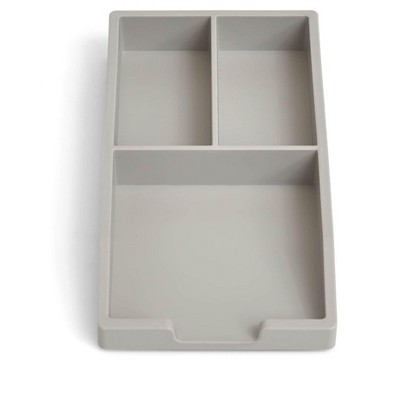 TRU RED Stackable Plastic Accessory Tray Gray TR55245